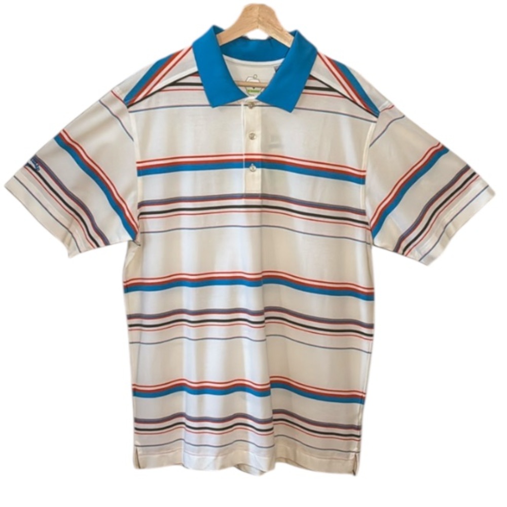 Callaway X Series Men's Striped Blue and White Polo Golf Shirt Size XL